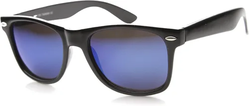 Vista 3 de zeroUV Flat Matte Reflective Flash Color Lens Large Horn Rimmed Style Sunglasses 8025