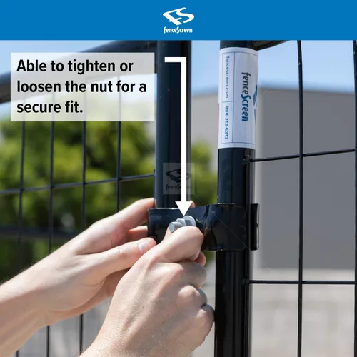 Vista 8 de FenceScreen Juego de abrazaderas de acero galvanizado con recubrimiento de polvo negro de 1-3/8 pulgadas con herrajes para paneles de cercado