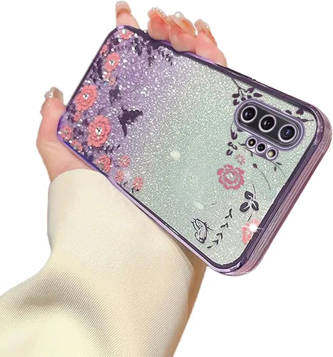 Vista 21 de Funda para Samsung Galaxy S8, Samsung S8 para mujer, cambio gradual con purpurina, cristal suave, TPU mariposa, floral, corazón, transparente, funda