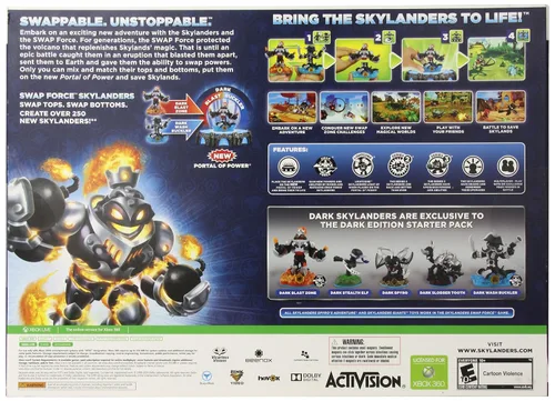 Vista 2 de Skylanders SWAP Force Dark Edition Starter Pack - Xbox 360