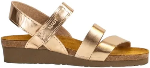 Vista 15 de Naot Kayla sandalia con taco de cuña para mujer Piel de lagarto beige
