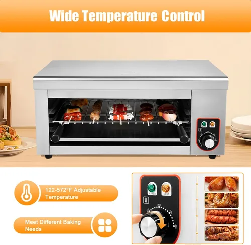 Vista 3 de Horno eléctrico de una sola pared, horno tostador de convección de 1500 W, capacidad media, hornear, asar, freír al aire, tostar, mantener el calor