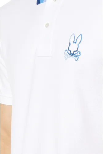 Vista 3 de Psycho Bunny Calle Fashion Polo Blanco SM (US Hombre 4), Blanco