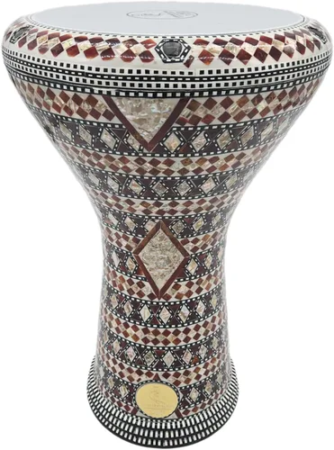 Vista 22 de ¡Nuevo! Gawharet El Fan Clásico 17" Darbuka de Madre de Perla Percusión de Tambor (Rey Árabe)