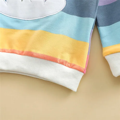 Vista 6 de LitBud Sudaderas para niñas pequeñas, ropa de unicornio con cuello redondo, suéter de manga larga para niñas de 1 a 7 años