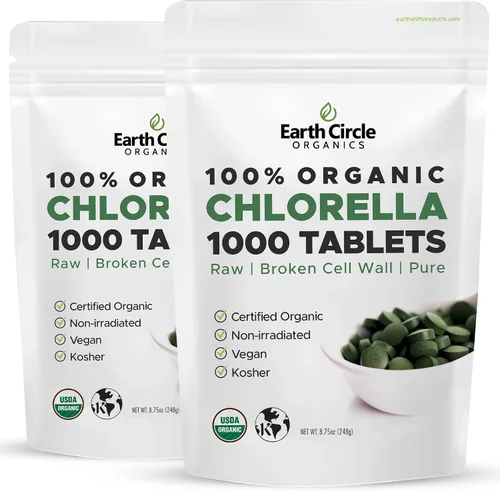 Vista 10 de Tabletas de Chlorella Orgánicas 400 unidades Superalimento de Alta Potencia Píldoras de Clorofila de Algas Verdes 100% Puras Pared Celular
