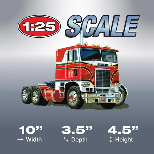 Vista 4 de Kit de modelo AMT White Freightliner 2-en-1 SC/DD Cabover Tractor (75º Aniversario) a escala 1:25
