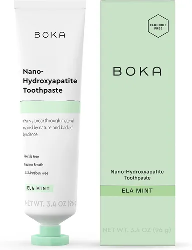 Vista 14 de Boka Pasta de dientes sin flúor, pasta de dientes nano hidroxiapatita, adecuada para dientes sensibles, para adultos y niños, sabor a lavanda limón