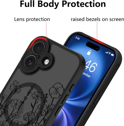 Vista 129 de KANGHAR - Funda compatible con iPhone 11, diseño de leopardo negro, textura de neumático antideslizante, a prueba de golpes, funda protectora