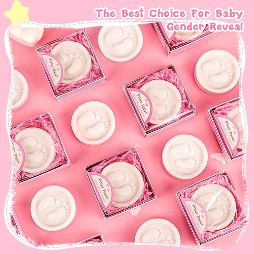 Vista 6 de AIXIANG Jabones para baby shower, hechos a mano, en caja de regalo rosa, regalos de jabón perfumado para pies de bebé, regalos y decoraciones