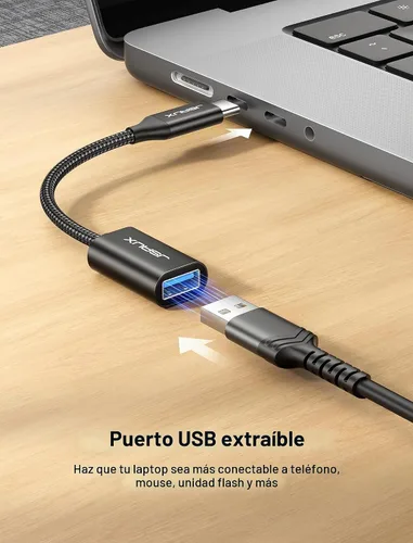 Vista 3 de JSAUX Adaptador USB C a USB 3.0 [2 unidades], USB C macho a USB hembra OTG adaptador compatible con MacBook Pro/Air, iPhone 17 Pro Max/iPhone Negro
