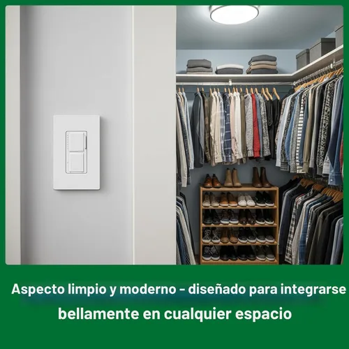 Vista 4 de Lutron Maestro LED+ - Regulador e interruptor dual Bombillas LED de 75 vatios/ventiladores de 2.5 A, un solo polo MACL-L3S25-WH Blanco