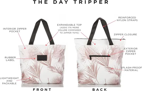 Vista 2 de ALOHA Collection Totes, Palmas de día en oro rosa