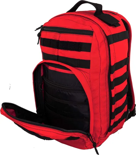 Vista 4 de LINE2design Mochila deportiva militar para trauma de primeros auxilios - bolsa táctica Molle - Rojo