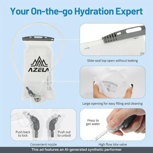 Vista 4 de Esoes Chaleco para correr mochila de hidratación para hombres y mujeres, paquete de chaleco con bolsa de agua de 2 litros, mochila de agua ligera