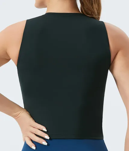 Vista 3 de THE GYM PEOPLE Sujetador deportivo de soporte medio para mujer, extraíble, acolchado, sin mangas, para entrenamiento