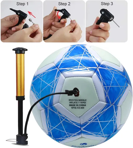 Vista 4 de Balón de fútbol tamaño 5, pelotas de fútbol oficiales para jóvenes y adultos, pelota de fútbol de entrenamiento para interiores y exteriores