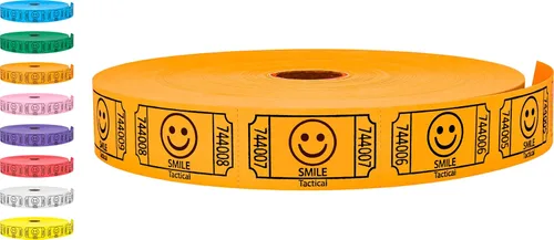 Vista 7 de Tacticai 2000 boletos para rifas Smile, rollo individual, color azul