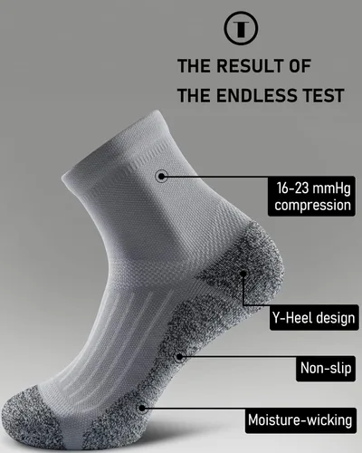 Vista 4 de SITOISBE Calcetines de compresión para hombres y mujeres, 4 pares de cojines para correr, senderismo