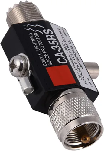 Vista 8 de DAUERHAFT Protector de rayos coaxial, DC 230A Protector de rayos coaxial Pararrayos macho a hembra Conector UHF de hierro UHF Pararrayos coaxial