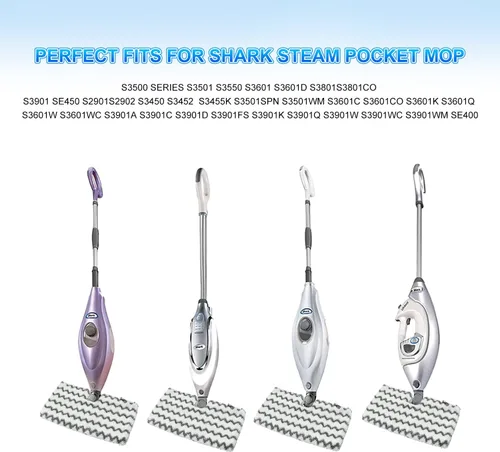 Vista 2 de Repuestos de almohadillas de microfibra para mopas a vapor Shark S3500 Series S3501 S3601 S3550 S3901 SE450 S3801CO S3601D S2901 S2902 Shark Steam