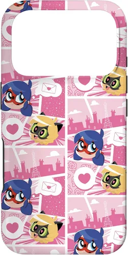 Vista 30 de Miraculous Ladybug Chibi Collection Mensaje para Cat Noir Funda para iPhone 17