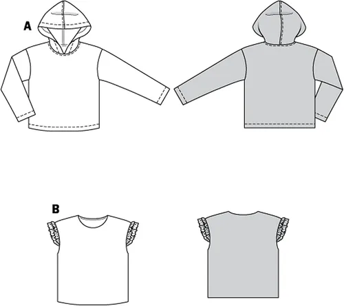 Vista 7 de Burda Style Misses' - Sudadera con capucha o sin mangas, código 6128, kit de patrón de costura, tallas 8-18, multicolor