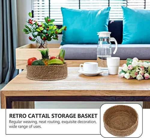 Vista 9 de Cabilock 3 unidades de cesta de almacenamiento de paja para alimentos, cesta de ratán, decoración de mesa, almacenamiento tejido, cesta