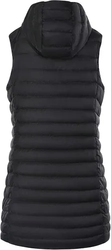 Vista 2 de ELFJOY Chaleco largo con cremallera y capucha para mujer, Blanco