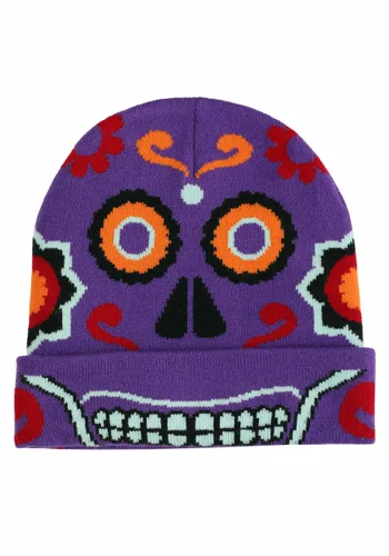 Vista 4 de Gorro de Punto Día de los Muertos Multicolor