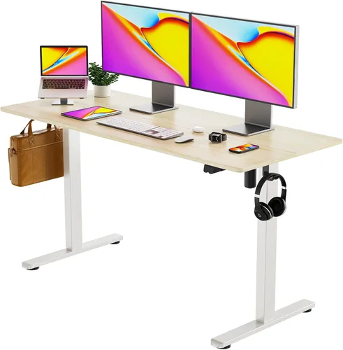 Vista 9 de Our Modern Space Escritorio eléctrico de pie de 40 pulgadas de altura ajustable – Mesa rectangular grande para la oficina en casa mejorada