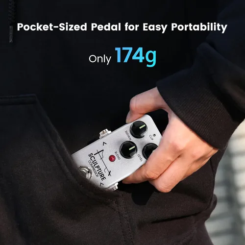 Vista 7 de NUX Mini pedal de efectos de guitarra de compresor de escultura, modo limpio, modo de clip, perilla de mezcla, bypass de búfer seleccionable Bulit