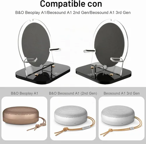 Vista 4 de Soporte para Bang & Olufsen Beosound A1 3ª Gen/Beosound A1 2ª, soporte de escritorio con franela antiarañazos