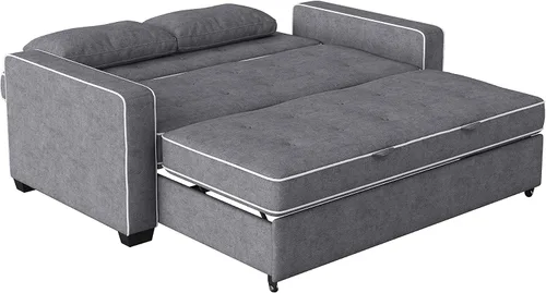 Vista 10 de Serta Ainsley Sofá Cama Convertible de 66.5", Tamaño Full, Dreamcoil Comfort, Tela Tejida Suave, Carbón
