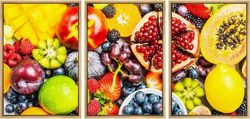 Vista 40 de wall26 Lienzo enmarcado para pared, juego de arte de hierbas, verduras y condimentos en madera, alimentos, fotografía cultural, realismo, paisaje