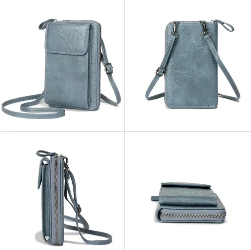 Vista 4 de DIVCIDLC Bolso cruzado pequeño para teléfono celular, cartera con ranuras para tarjetas
