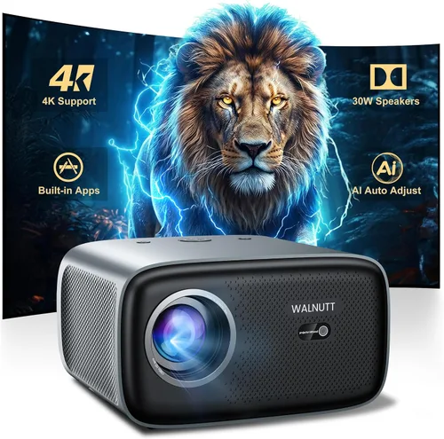 Vista 10 de 【Compatible con 1200 ANSI/4K/licencia de Netflix】Proyector inteligente con WiFi y Bluetooth, cine en casa con enfoque automático AI y Keystone