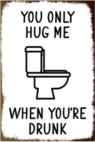 Vista 8 de Cartel de metal retro divertido para el baño, cartel de metal con texto en inglés "Hell Out of Toilet Paper", decoración artística de pared