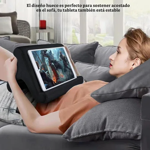 Vista 2 de SAMHOUSING Soporte de almohada para tablet, 3 ángulos de visión, compatible con tabletas, teléfonos y iPad Pro 9.7, 10.5, 12.9 Air Mini 4, Kindle