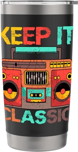 Vista 3 de Keep It Classic Radio 80s 90s Retro Vintage Cassette Player Vaso aislado de acero inoxidable