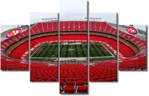 Vista 30 de Arte de pared en lienzo de estadio Allegiant, arte de pared para sala de estar, equipo de fútbol americano, pintura moderna de Nevada Las Vegas