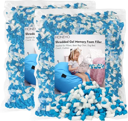 Vista 31 de Relleno de Espuma Viscoelástica con Gel Triturado de 1.13 kg, Relleno Cómodo y Suave para Silla de Puf, Relleno de Espuma Viscoelástica