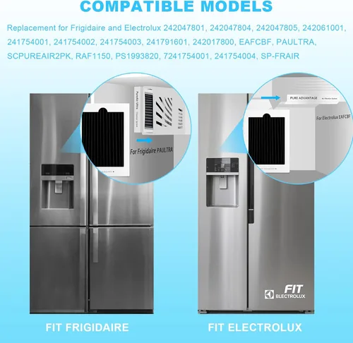 Vista 8 de Paquete de 6 filtros de aire de repuesto de alta calidad para refrigerador, filtro activado por carbón compatible con Frigidaire PAULTRA Pure Air