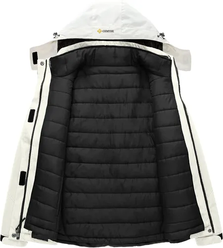 Vista 3 de GEMYSE Chaqueta de nieve impermeable 3 en 1 para mujer, abrigo de invierno aislado