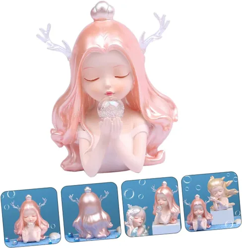 Vista 8 de Adorno de niña del océano para niñas, adorno de escritorio de resina, modelo de niña del océano, juguete de resina, decoración de escritorio