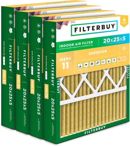 Vista 11 de Filterbuy Filtro de aire MERV 11 de 10 x 17 x 2 pulgadas Defensa Superior contra Mascotas y Alergias (paquete de 4), filtros exteriores plisados
