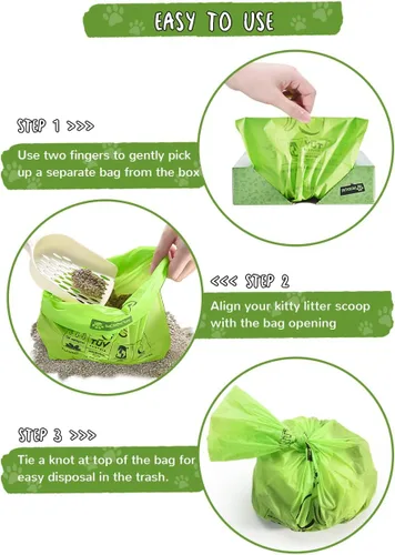 Vista 8 de Litter Box Liners - Bolsas de arena para gatos jumbo y biodegradables, 100 unidades, duraderas y sin perfume, grandes para adaptarse a cualquier pala