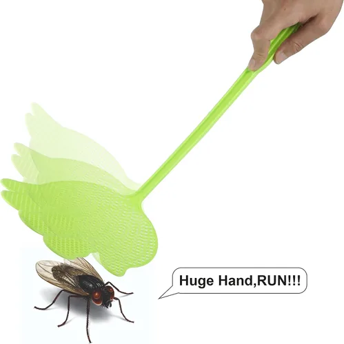 Vista 6 de Dirza Matamoscas manual para aplastarlas, control de plagas - mango largo - más grueso, peso hasta 1.09 onzas/cada uno - duradero - colorido