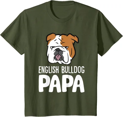 Vista 14 de Camiseta divertida de Bulldog Inglés para papá dueño de perro, Negro
