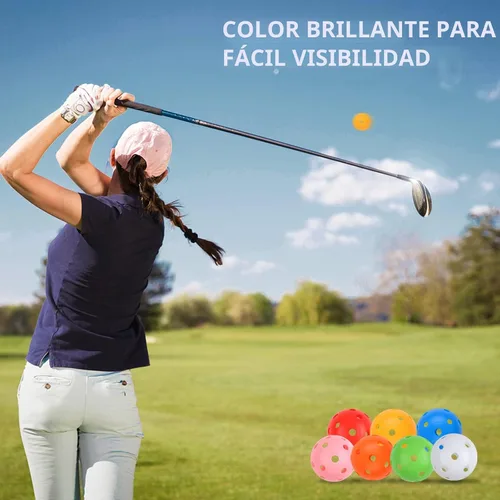Vista 5 de Pelotas de golf de práctica Joyberg paquete de 24, pelotas de golf de plástico de 42mm, pelotas de golf de práctica para el patio trasero, pelotas